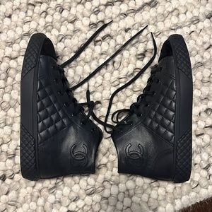 Authentic Chanel High Top Sneakers• NEVER WORN